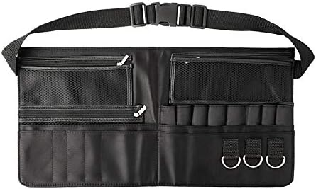 Artist Professional Portable Makeup Brush Waist Bag Case Foldable Fibre Cloth Cosmetic Brush Pouch Holder Multi Pockets with Belt Strap Bag (Brushes Not Included)