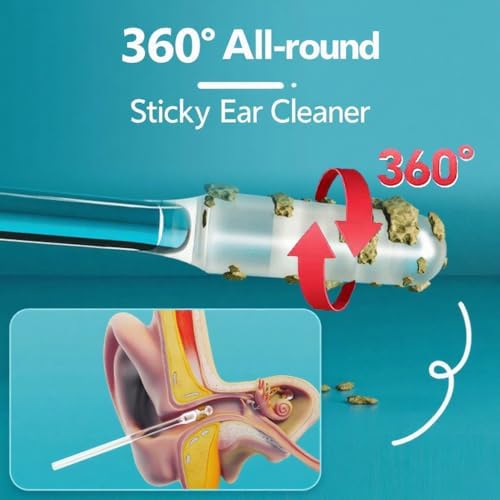 Adhesive Earwax Removal Tool， 48pcs Cleaning Tools KitChildren and Adults Adhesive Ear Digging Stick for Safety Ear Scoop with Dust Cover Packaging，Adhesive Ear Wax Removal Stick