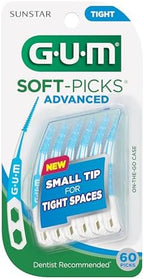 GUM Soft-Picks Advanced Tight – Easy-to-Use Interdental Picks for Plaque Removal & Gum Health with Convenient Carry Case, Dentist Recommended, 60 Count (Pack of 3) 180 Total