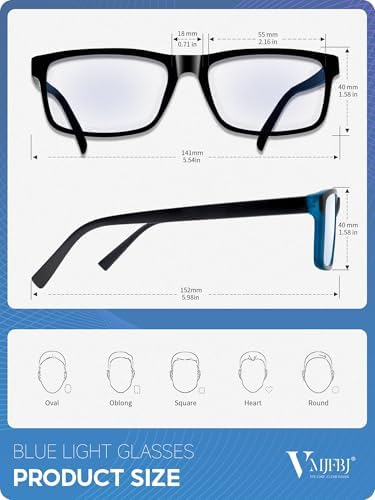 VMJFBJ Blue Light Glasses For Women/Men Computer Reading Gaming Improve Sleep Reduce Eye Strain Gift Package Blue