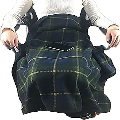 DKULMN Wheelchair Blanket, Wheelchair Poncho Warm Fleece Blanket,Fleece Wearable Blanket, Plaid Lap Blanket Comfy Poncho Throw for Women Lady Winter Use,B