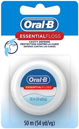 Oral-B Essential Floss, Waxed, Unflavored, 54 Yards (50 Meters) - Pack of 2