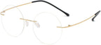 KOOSUFA Titanium Rimless Round Reading Glasses Blue Light Blocking Eyeglasses Readers Frameless Eyewear for Men Women