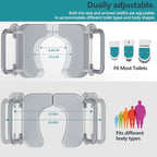 Toilet Seat Riser for Seniors,Heavy Duty Raised Toilet Seat with Handles,Adjustable Width and Height,Elevated Toilet Chair for Elderly,Handicap, Pregnant,Fit Most Toilet,450 LBS