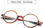 DOOViC Round Reading Glasses Flexible Lightweight Readers Glasses Fashion Design Tortoise for Men & Women 1.50