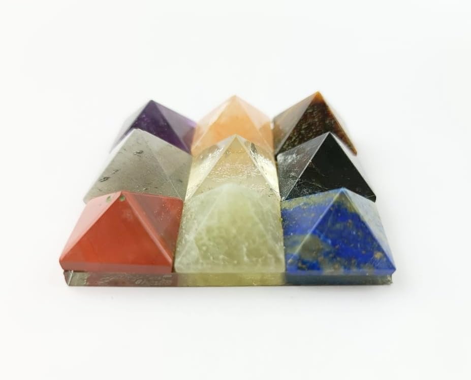 Jet 9 Pyramid Plate Chakra Power Protection Vastu Healing Feng Shui Energy Gift Success Progress Health Wealth Prosperity Good Luck Divine Vastu Defect