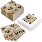 WRAPAHOLIC 50Pcs Roosters Hens Cocktail Chicken Napkins - 3-Ply Farm Paper Napkins for Chicken Birthday Party, Farm Party and Farmhouse Supplies - 5 x 5 In