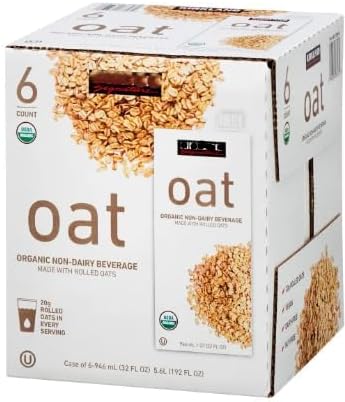 6-count Generic Signature, Organic Non-Dairy Oat Beverage, 32 oz, 6-count, 100% Vegan, Non GMO, Kosher, Made with Super Tasty Rolled oats, 20g Rolled Oats in Every Serving-BY LOS