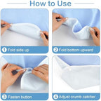 2 Pack Unisex Adult Bibs for Women, Men, Elderly, Seniors, Waterproof Bibs for Eating, Washable Clothing Protectors
