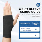 Palm Brace Wrist Support Sleeves (1 Pair), Everyday Use Wrist Brace, Compression Carpal Tunnel for Wrist Pain Relief, Fitness Gloves, Sports Glove, Wrist Brace for Men and Women (M, Black)