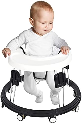 The Foldable Baby Walker, Suitable for 66-80cm Height Wheeled Baby boy and Girl Walker, Mute Anti-Rollover Baby Walker, Avoid Bicycle Rollover, Foldable Baby Chair