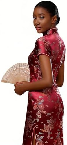Chinese Women's Cheongsam Qipao Dress Slim Bodycon Exotic Long Split Dresses Wedding Costumes Gown Vintage Lunar New Year