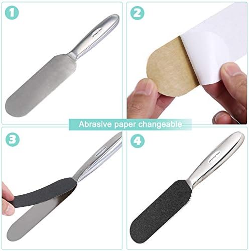 Professional Pedicure Foot File,Coarse/Fine Double Side and Reusable Stainless Steel Cracked Skin Corns Callus Remover Feet Rasp