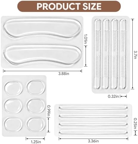 32Pcs Non-Slip High Heel Grips, Silicone Shoes Cushion Inserts Pads, Clear Slingback Foot Protectors Sticker, Self-Adhesive Gel Heel Strips for High Heels, Sandals, Sports Shoes, Women, Men