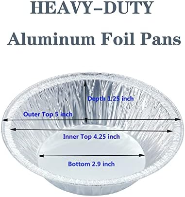 Waytiffer (50 Pack Pie Pans 5 inch,Mini Pie Tins HEAVY-DUTY Disposable Aluminum Foil Tart,pie Pans for Baking Personal Mini Pies, Easily Stack & Store, Freeze & Reheat