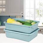 Cand 13 L Commercial Bus Tub with Lid, 3-Pack Plastic Wash Tub Basin, Mint Green