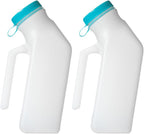 MedVance 1000ml Premium Portable Urinal for Men, Spill Proof Mens Urinal Bottle for Seniors, Urine Bottles for Men, Travel & Car Urinals, Bedside & Nighttime Use, Truck Driver Essentials, (2 Pack)