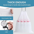 Code J (200 Count) 10-10.5 Gallon Heavy Duty Drawstring Trash Bags Compatible with simplehuman Code J Garbage Can Liners 38-40 Liter | 1.2 Mil | White
