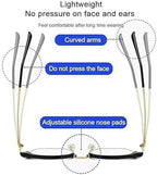 Ultra Light Anti Blue Presbyopic Glasses, Titanium Frame HD Reading Glasses with Spring Hinge, Unisex Anti Eyestrain, Glare