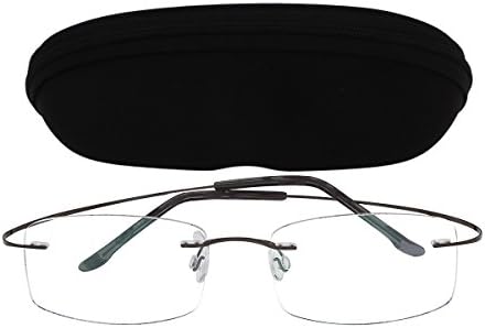 Titanium Frame Rimless Reading Glasses in 24 Strengths and 5 Colors