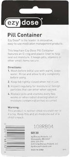 EZY DOSE Keychain Pill Box and Medicine, Vitamin Container, Safe for Money & Travel Items, Metal Canister, Medium Compartments, Various, BPA Free