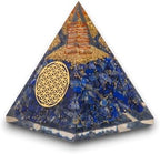 Agate Mart Lapis Lazuli Orgonite Pyramid - Healing Crystals for Success - Elevate Meditation with Orgonite Energy, Includes Black Tourmaline Pendant