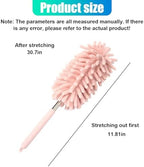2PCS Car Interior Duster with Extension Pole – Washable Microfiber Dusters Detailing Brushes with Bendable Head, Long Handle Cleaning Duster Tool for Car Dash, Vents, Window, Furniture, Office (Pink)