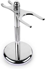 QSHAVE Deluxe Chrome Razor and Brush Stand Holder, Prolong The Life of Your Shaving Brush, 2 Prongs