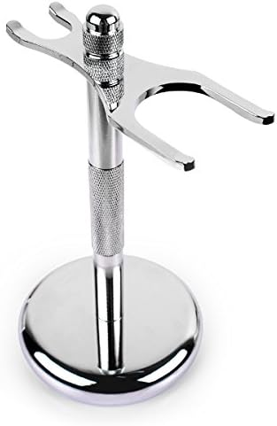 QSHAVE Deluxe Chrome Razor and Brush Stand Holder, Prolong The Life of Your Shaving Brush, 2 Prongs