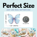 Edible Butterflies with Edible Glitter Kit - Wafer Paper Butterflies for Cakes - Cake Decorations - Cupcake Decorations - Cake Toppers (Dream Blue)