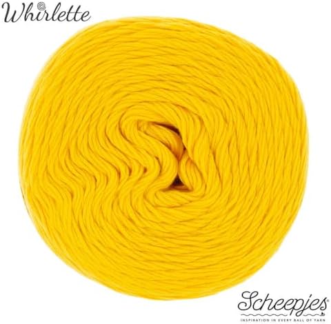 Scheepjes Whirlette Yarn, 1 Ball (100 g) – Shade 858 Banana, Cotton and Acrylic Blend