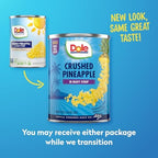 Dole Canned Fruit, Crushed Pineapple in Heavy Syrup, Gluten Free, Pantry Staples, 20 Oz, 12 Count, Packaging May Vary