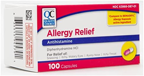 Quality Choice Allergy Relief Antihistamine Medicine 100 Capsules Each (2)