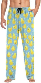 Men's Straight-Fit Pajama Pant Jersey Sleep Pjs Bottoms with Pocket Drawstring