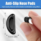 20 Pairs Eyeglass Nose Pads for Glasses - 1.0mm Ultra Thin Silicone Anti-Slip Stick On Nose pad Replacement Adhesive Nosepads for Plastic Frames Reading Glass Sunglasses