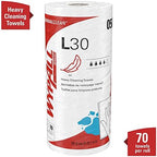 WypAll GeneralClean L30 Cloths Heavy Duty Cleaning Wipes (05843), Strong and Soft Bulk Paper Wipers, White (70 Sheets/Roll, 24 Rolls, 1,680 Sheet Total)