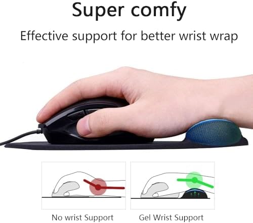 Ergonomic Mouse Pad with Wrist Rest, Gel Wrist Support Mousepad, Pain Relief Laptop Computer Mouse Pad, Non-Slip Mouse Pads for Office & Home (Black, 9.5 x 8.3 in)