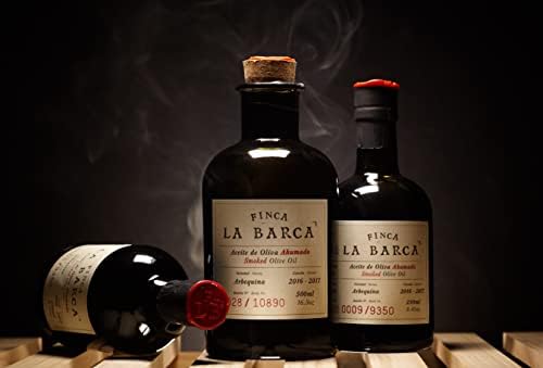 Finca La Barca | Smoked Arbequina | Extra Virgin Olive Oil | Extremadura Spain | Finishing & Drizzling Salad, Meat, Soup, Pizza | 16.9 Fl Oz (500 ml)