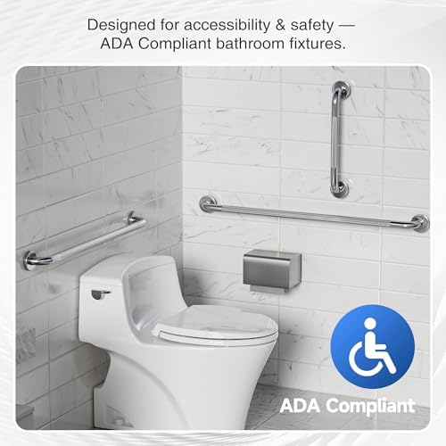 Commercial Grab Bar Bundle - ADA Compliance - Handicap Grab Bars with Knurled Grip for Restrooms, Stainless Steel - 1.5" Diameter - 18", 36", 42" - Pack of 3