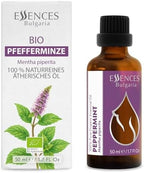 Essences Bulgaria Organic Peppermint Essential Oil 1,7 Fl Oz | 50ml | Mentha piperita | 100% Pure and Natural | Undiluted | Therapeutic Grade | Family Owned Farm | Steam-Distilled | Non-GMO | Vegan