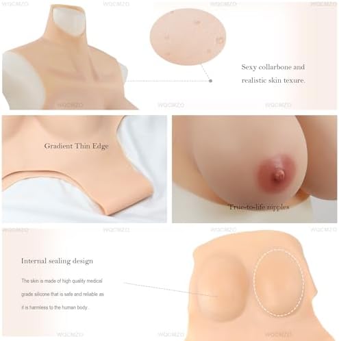 Huge Z Cup Silicone Breastplate, Touch Soft Breast Forms Crossdresser Fake Boobs Prosthesis for Drag Queen cosplay