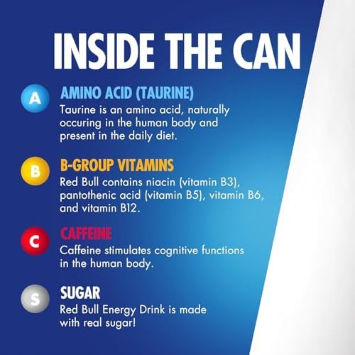 Red Bull Red Edition Energy Drink, Watermelon, with 80mg Caffeine plus Taurine & B Vitamins, 8.4 Fl Oz, Pack of 4 Cans