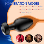 oreyurt Anal Plug Sex Toys Vibrator – Silicone Butt Plugs Training Kit with Remote Control, 10 Vibration Modes, Prostate Massager for Adults – Black