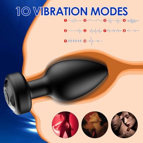 oreyurt Anal Plug Sex Toys Vibrator – Silicone Butt Plugs Training Kit with Remote Control, 10 Vibration Modes, Prostate Massager for Adults – Black