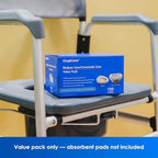 100 Count Enlarged Bedside Commode Liners for Commode Chairs, Bed Pans, and Portable Toilets, Pre-Separated, Leakproof, Sturdy, Disposable, for Adults, Seniors, Medical Care, and Camping