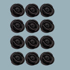 CakeSupplyShop Small Royal Icing Roses for Cakes and Cupcakes 12count (Jet Black) for Goth Weddings Halloween & Anniversaries