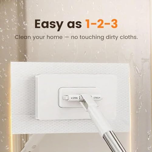 Snap Grip Mini Mop, 2026 Upgraded Disposable Dust Mop, Zero Touch Mini Mops, Convenient Cloth Changing Mops for Kitchen Counter, Foldable 100cm Retractable Long Handle Mopping Stick (1*mop+5*Cloth)