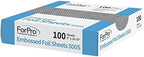 ForPro Professional Collection Embossed Foil Sheets 500S, Aluminum Foil, Pop-Up Dispenser, for Hair Color Application and Highlighting Services, Food Safe, 5" W x 10.75" L, 100-Count