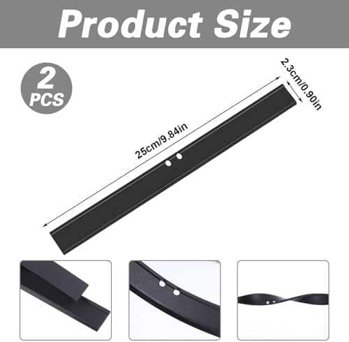 2 PCS Rubber Squeegee Replacement Blades, Black Squeegee Replacement Rubber 10 Inch Standard Shower Glass Doors Squeegees Replacements Squeegees Silicone Accessory, Black