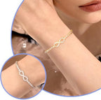 Moissanite Infinity Bracelet, Lab Created Diamond Bracelets for Women, S925 Sterling Silver, 3MM Width, 4-9.5inches, 18K Gold Vermeil Adjustable Tennis Bracelets - Mothers Day Gifts For Mom Wife Her